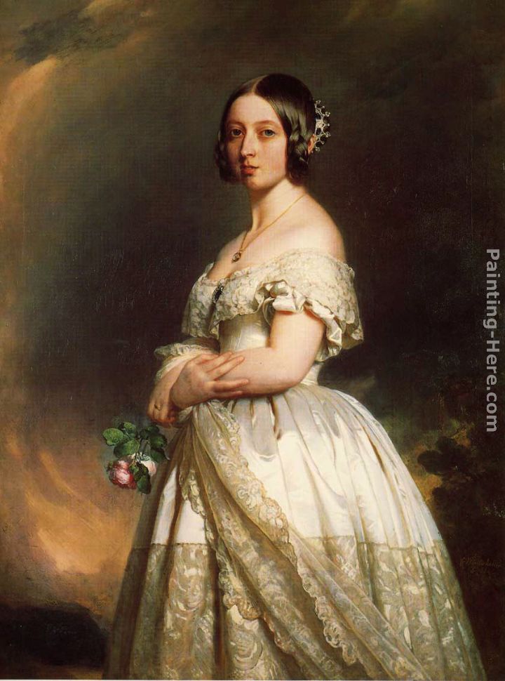 Queen Victoria painting - Franz Xavier Winterhalter Queen Victoria art painting